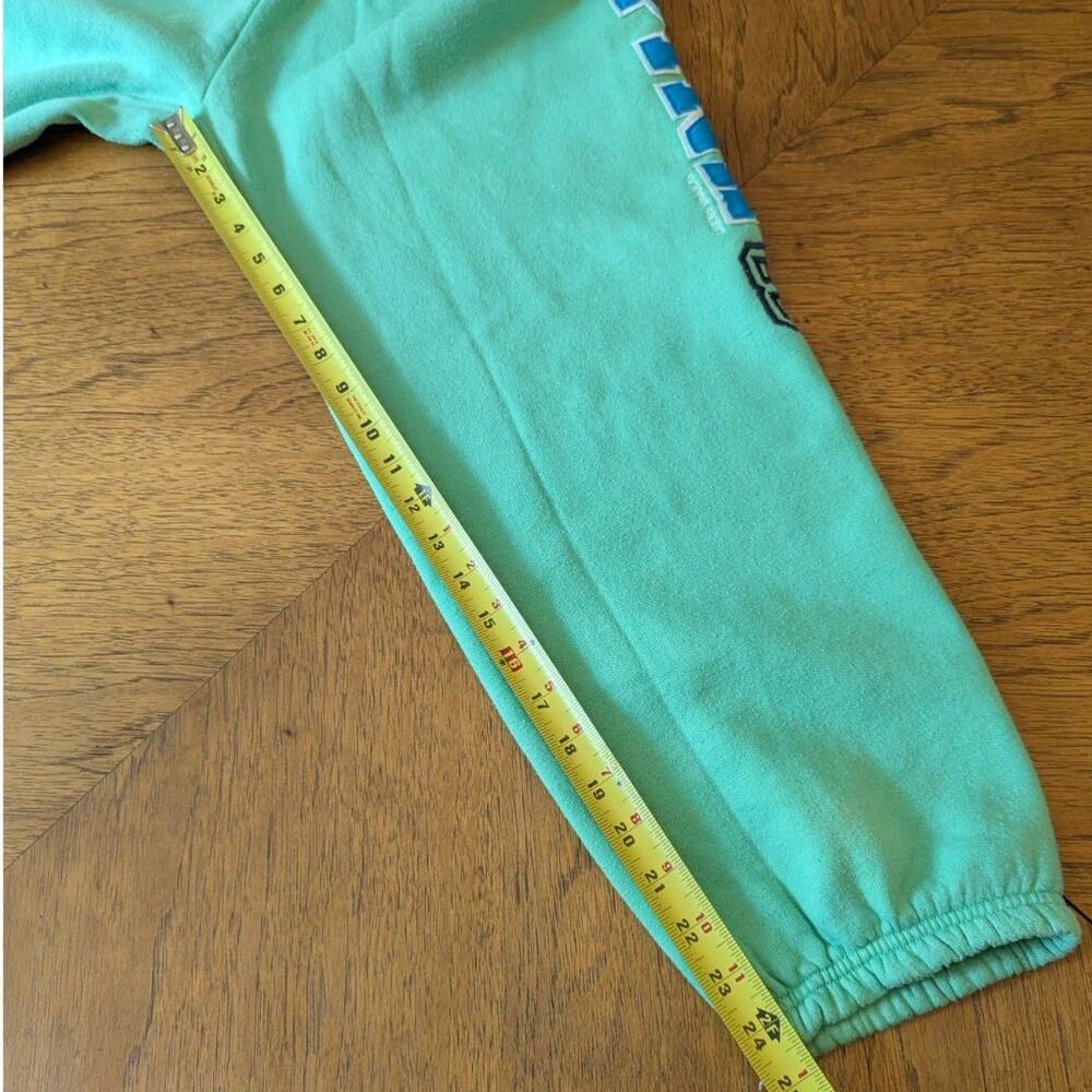 Vintage Victoria's Secret PINK Mint Green Varsity Sweatpants Cropped Joggers M - Picture 7 of 8